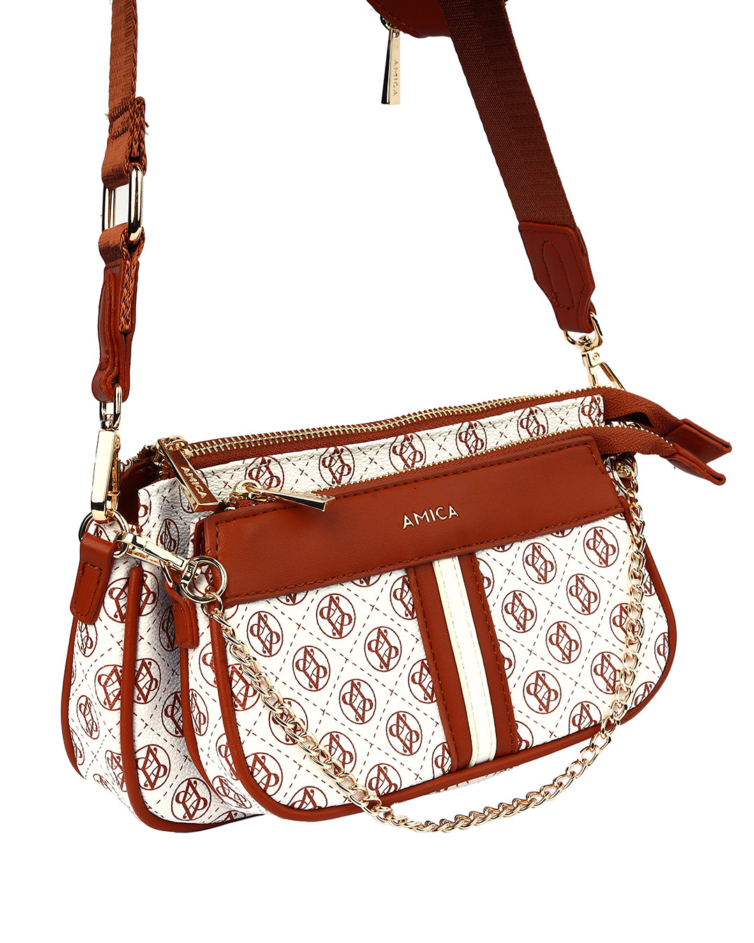 Amica Giovanna White Ladies Crossbody Bag