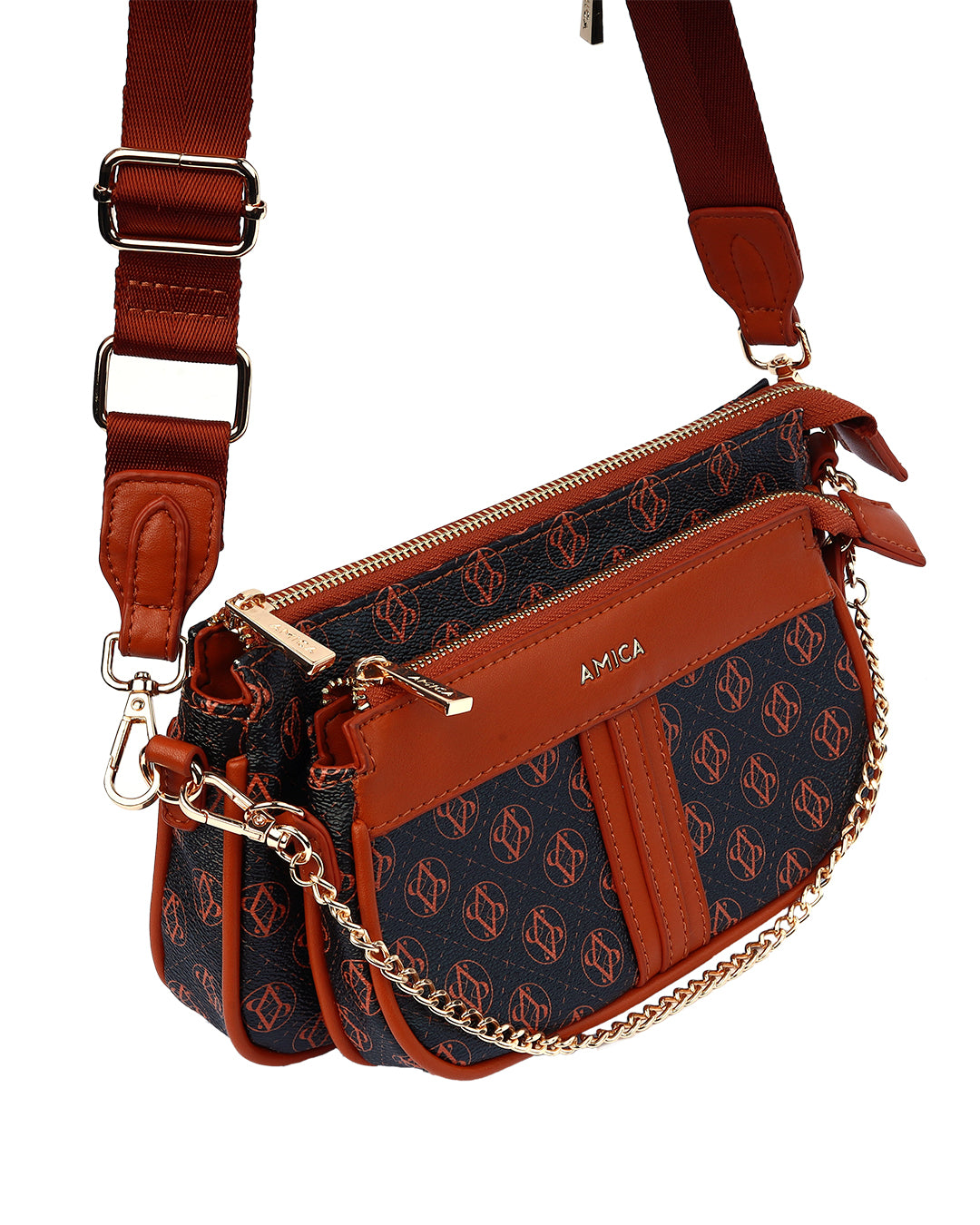 Amica Giovanna Black Ladies Crossbody Bag