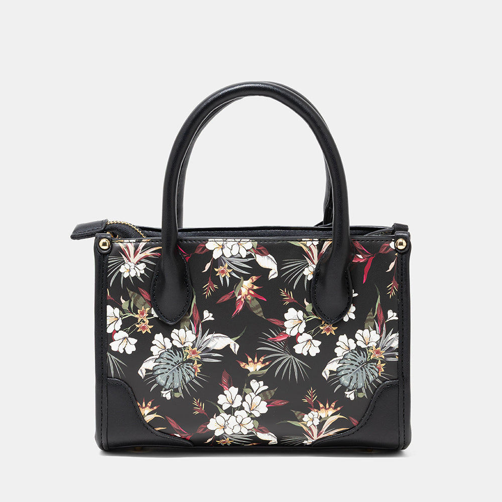 AMICA Flori Medium Tote Bag for Girls & Women - Black