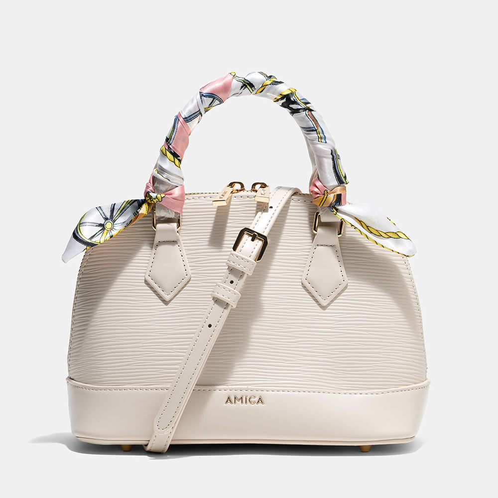 AMICA Carla Mini Dome shaped Crossbody Bag for Women - Beige