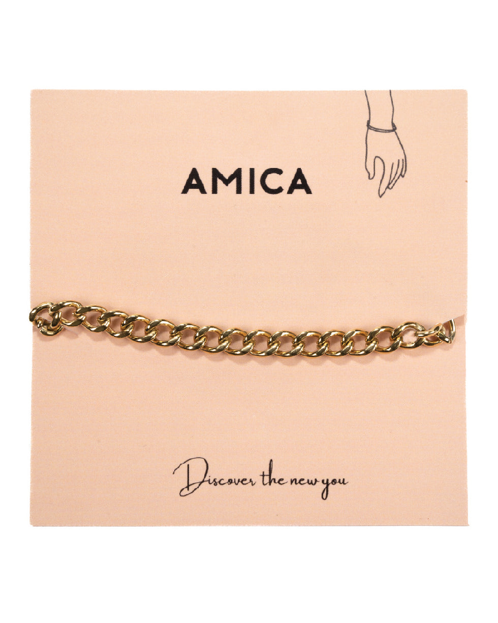 Amica Light Gold Metallic Gold-Plated Bracelet