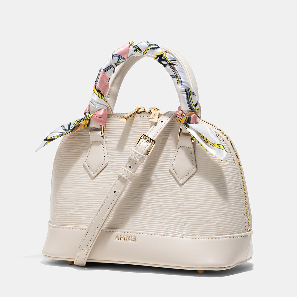 AMICA Carla Mini Dome shaped Crossbody Bag for Women - Beige