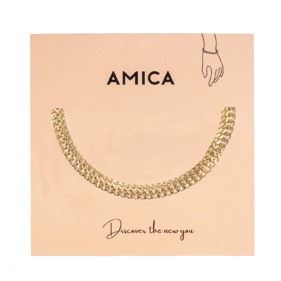 Amica Light Gold Metallic Gold-Plated Bracelet