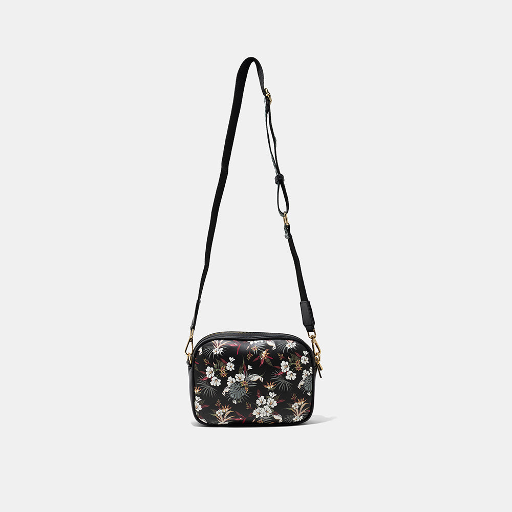 AMICA Flores Floral Crossbody Bag for Women - Black