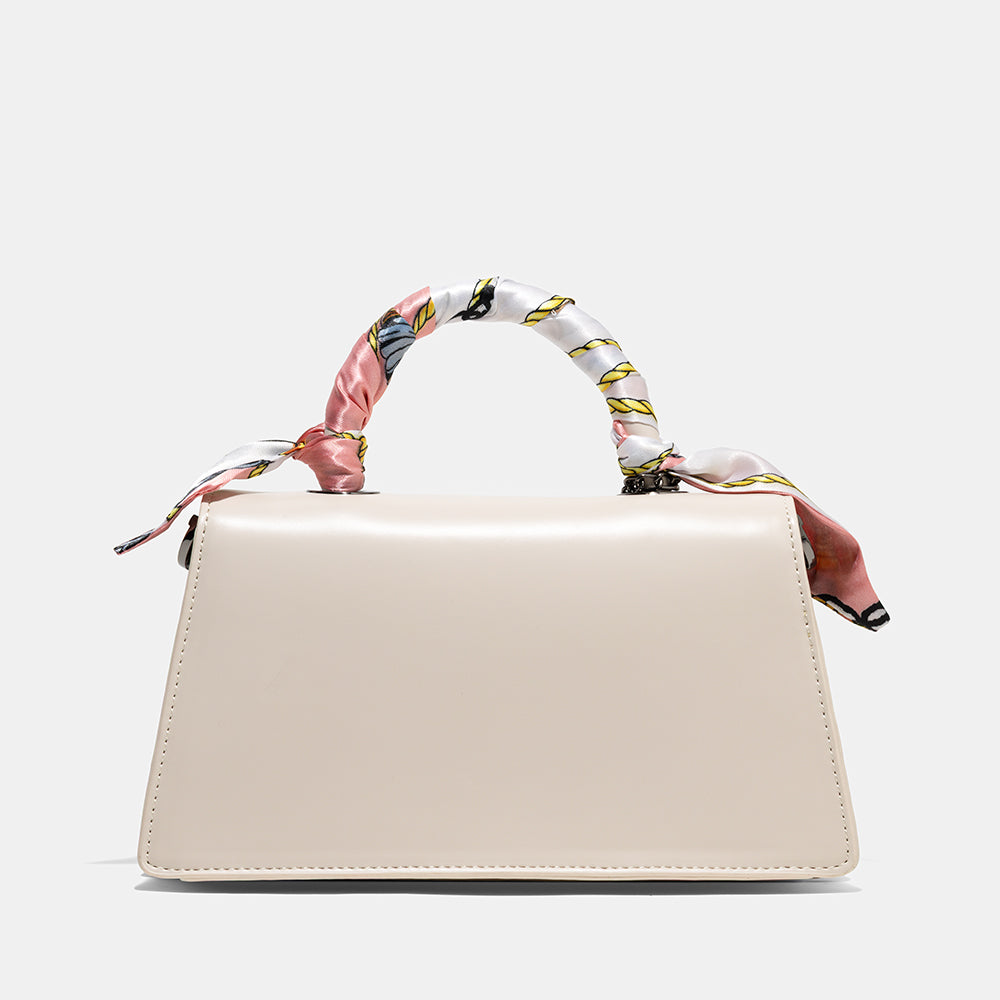 AMICA Noemi Ladies Leather Mini Crossbody Handbag - Ivory
