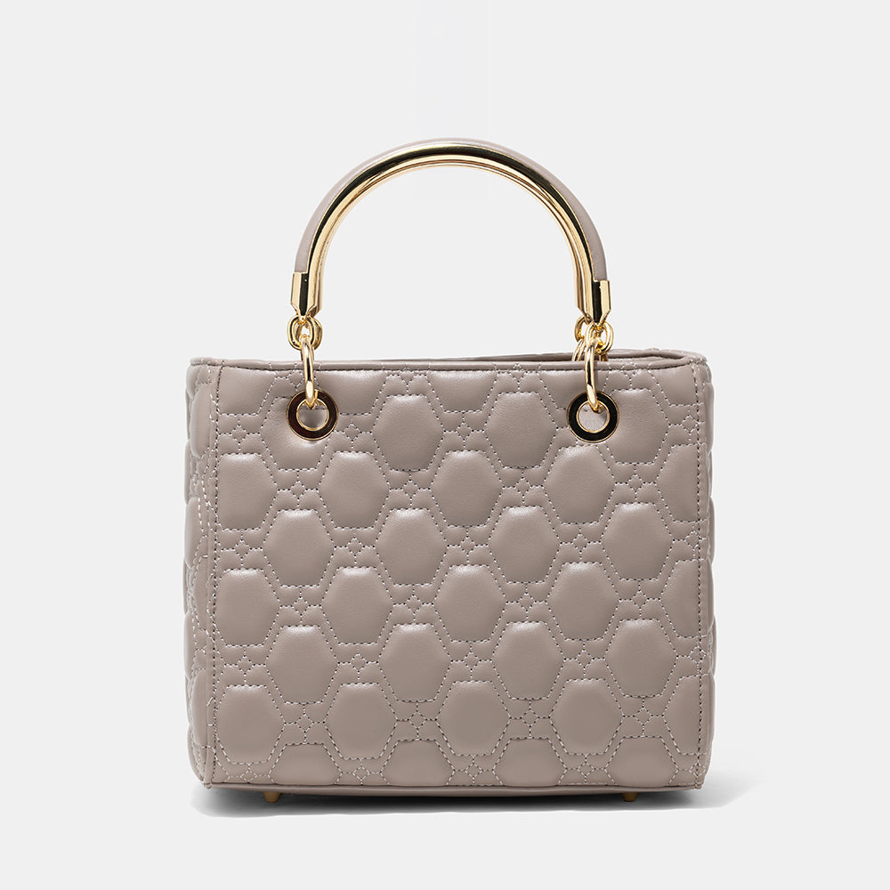 AMICA Joy Quilted Mini Crossbody Bag for Women - Stone