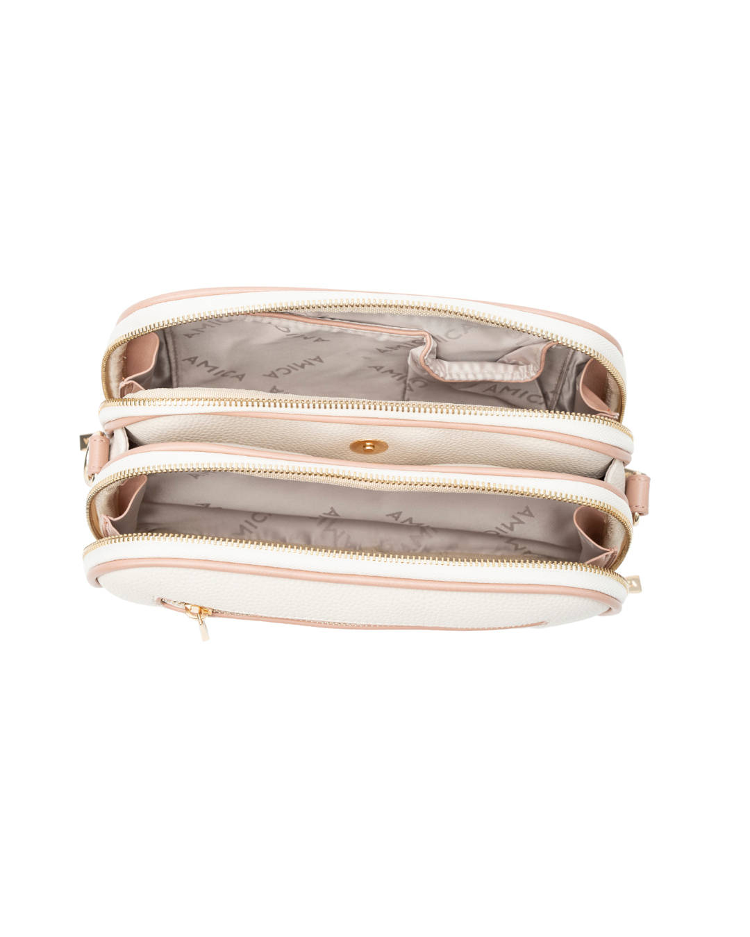 Amica Diletta Off White & Blush Pink Crossbody Bag