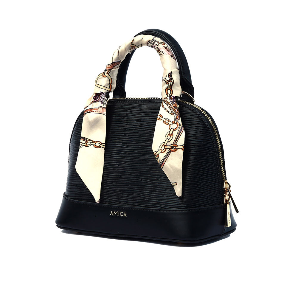 AMICA Carla Mini Dome Crossbody Bag for Women - Black
