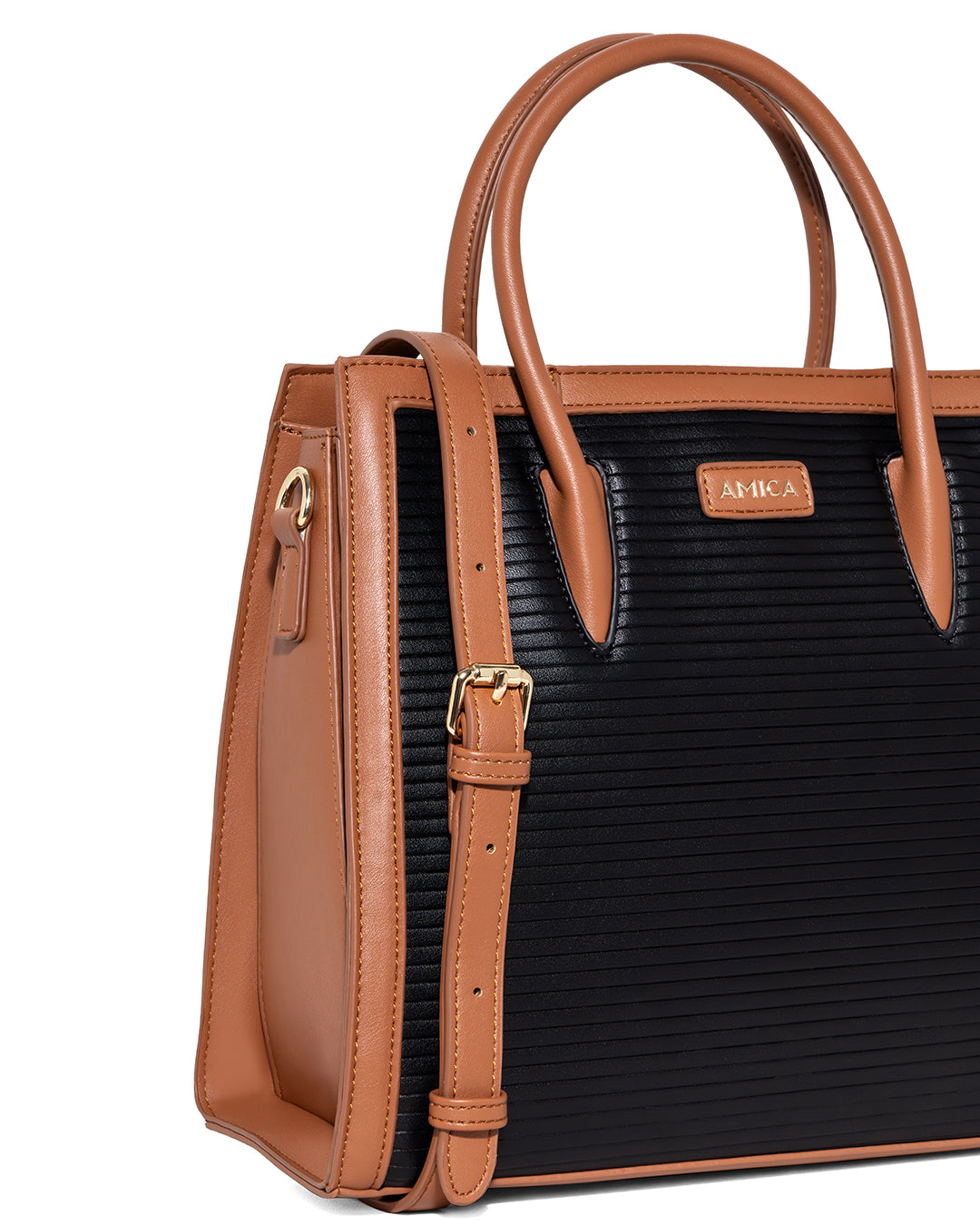 Amica Vivienne Black/Tan handbag