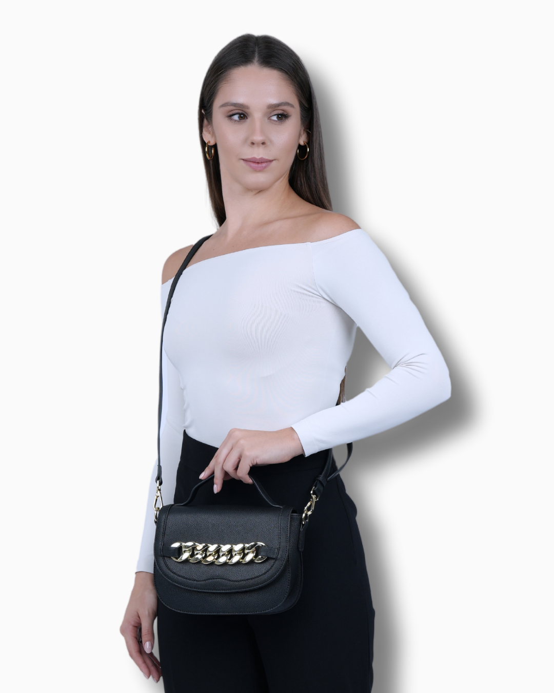 Amica Caren Black Ladies Crossbody Bag