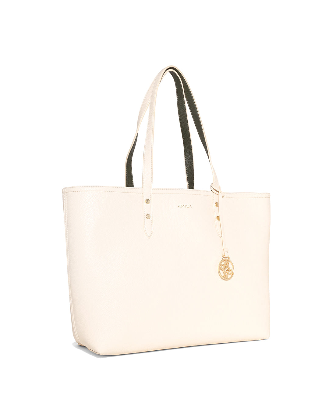 AMICA Leonie Reversible Tote Bag for Women – Beige/Green