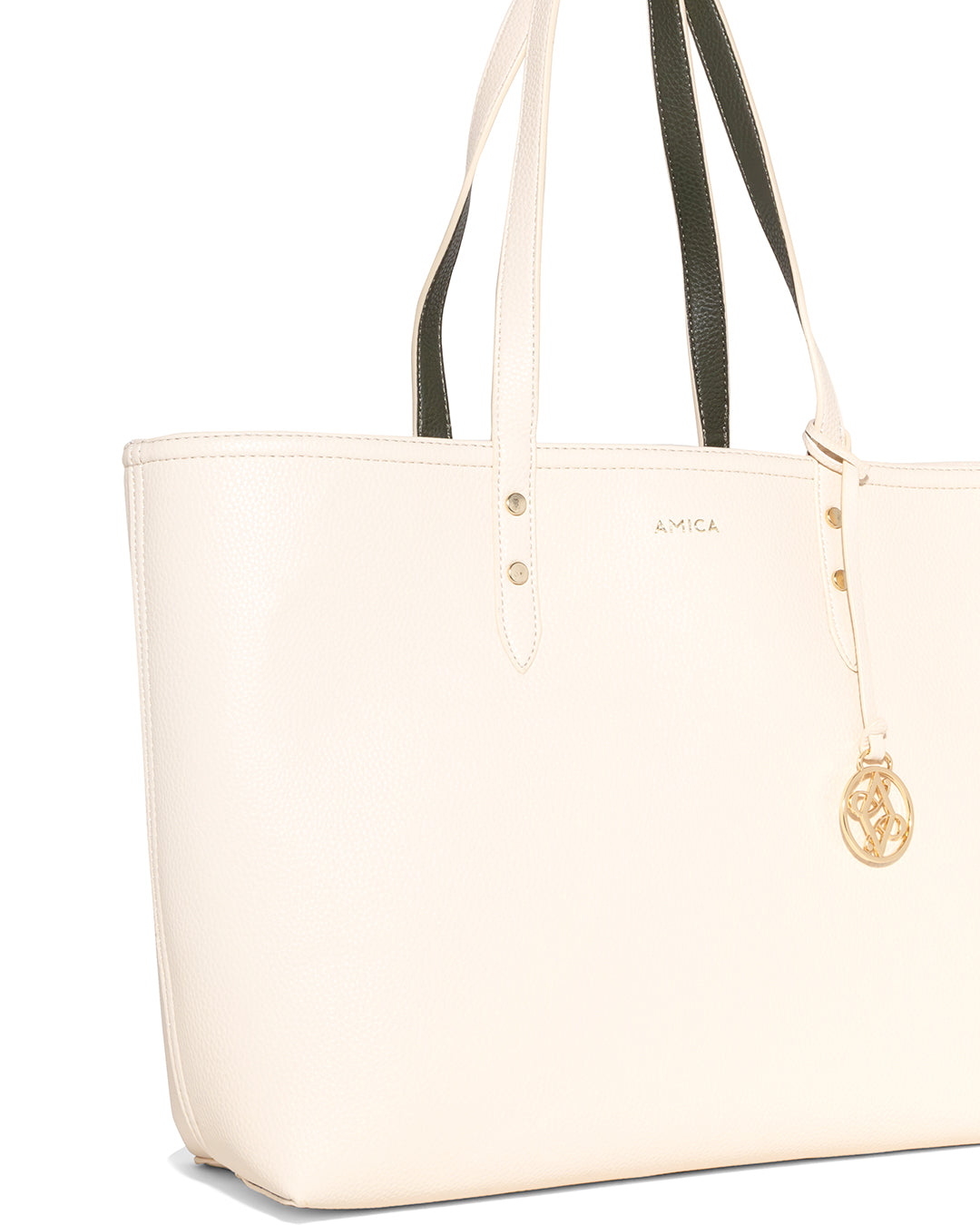 AMICA Leonie Reversible Tote Bag for Women – Beige/Green