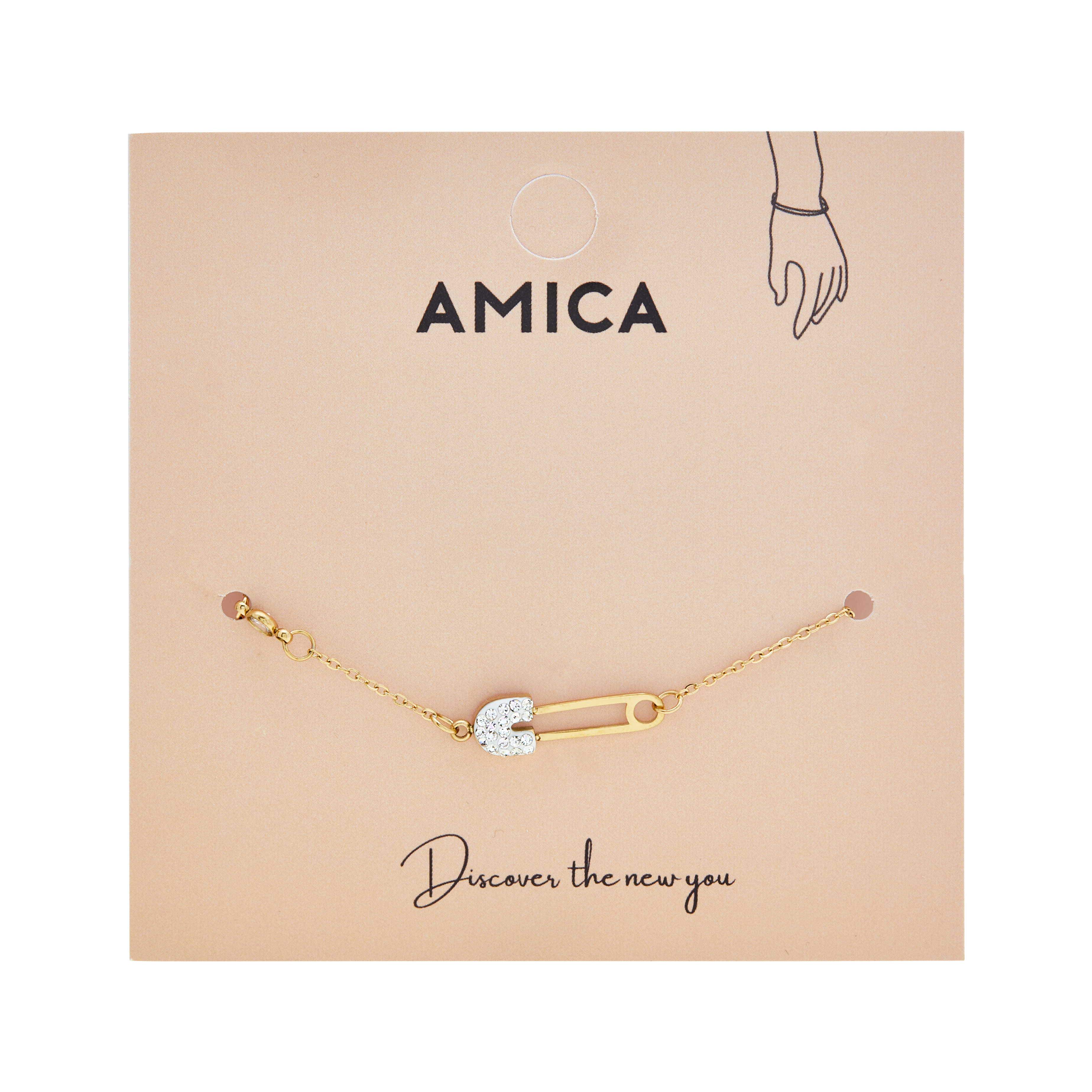 Amica Light Gold Metallic Gold-Plated Bracelet