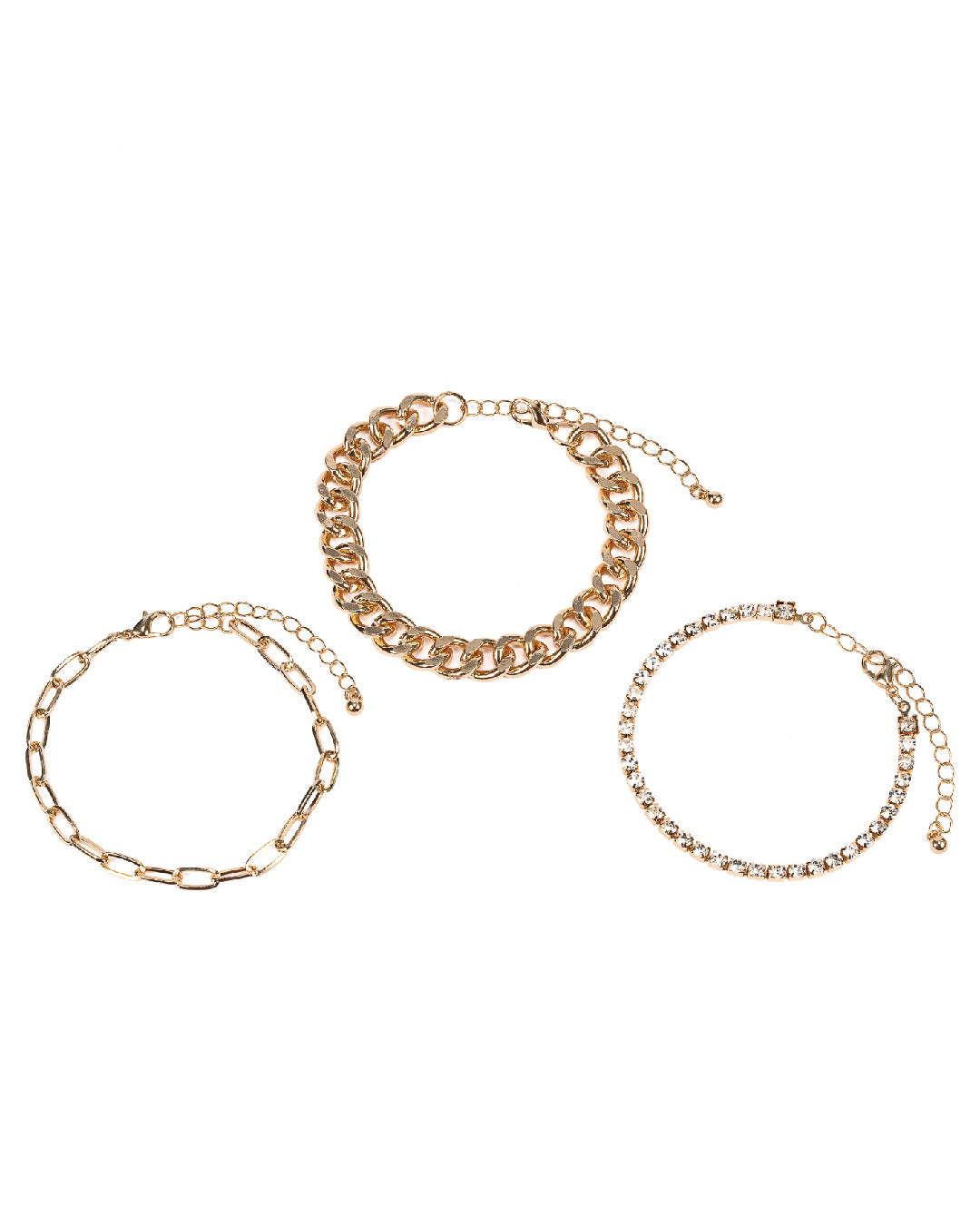 Amica Light Gold Metallic Gold-Plated Bracelet (Pack of 3)