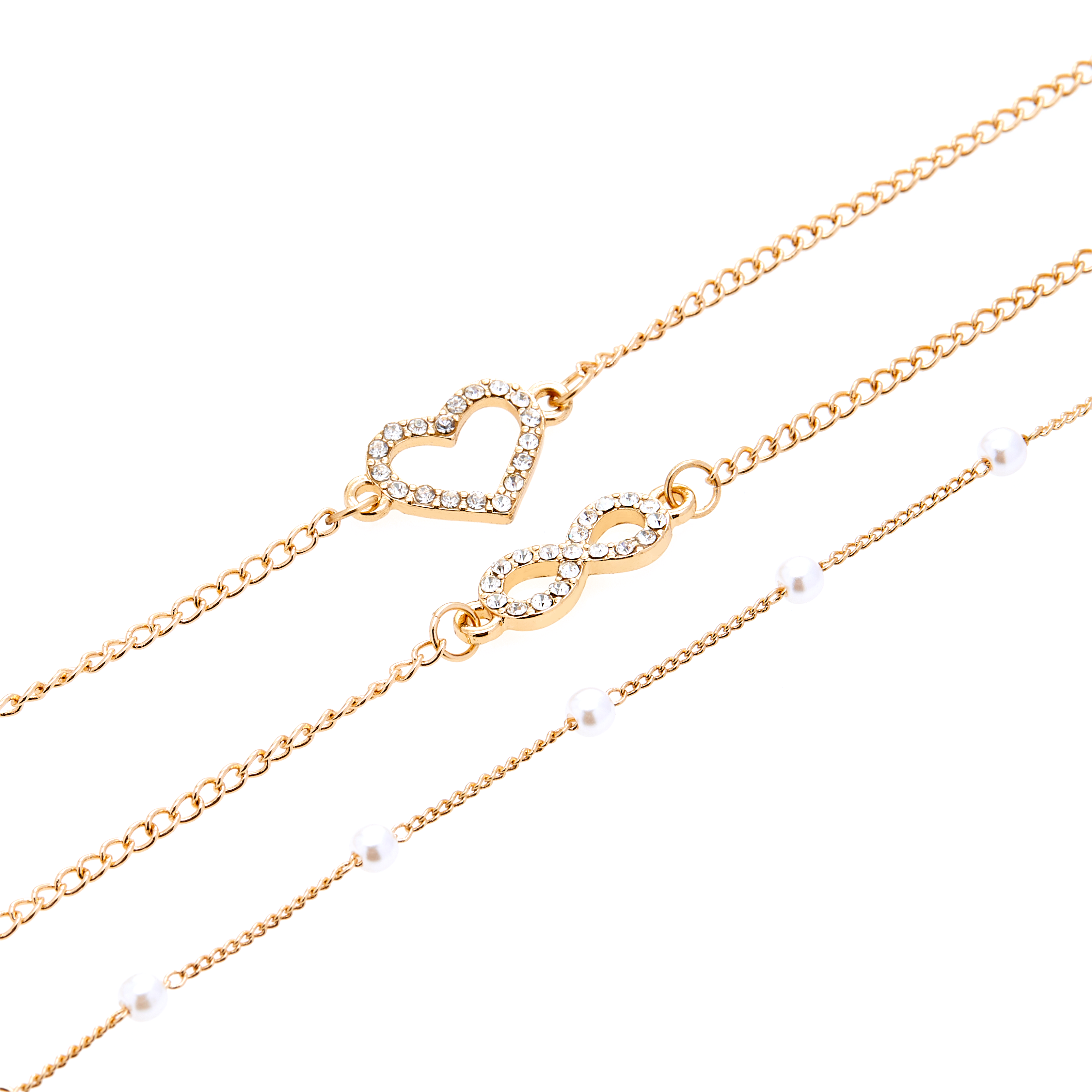Amica Light Gold Metallic Gold-Plated Bracelet (Pack of 3)