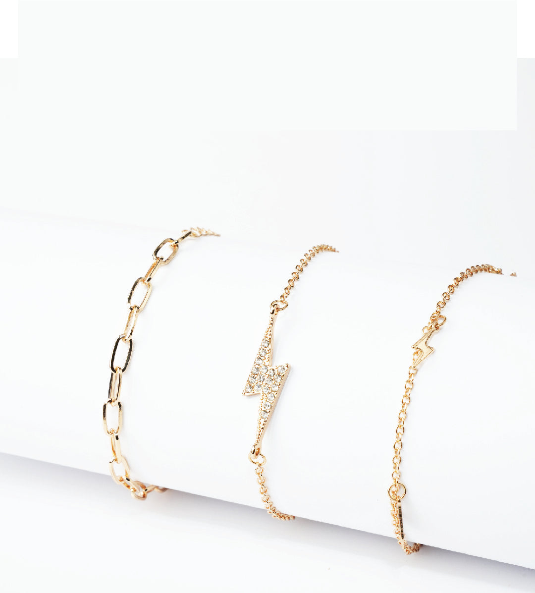 Amica Light Gold Metallic Gold-Plated Bracelet (Pack of 3)