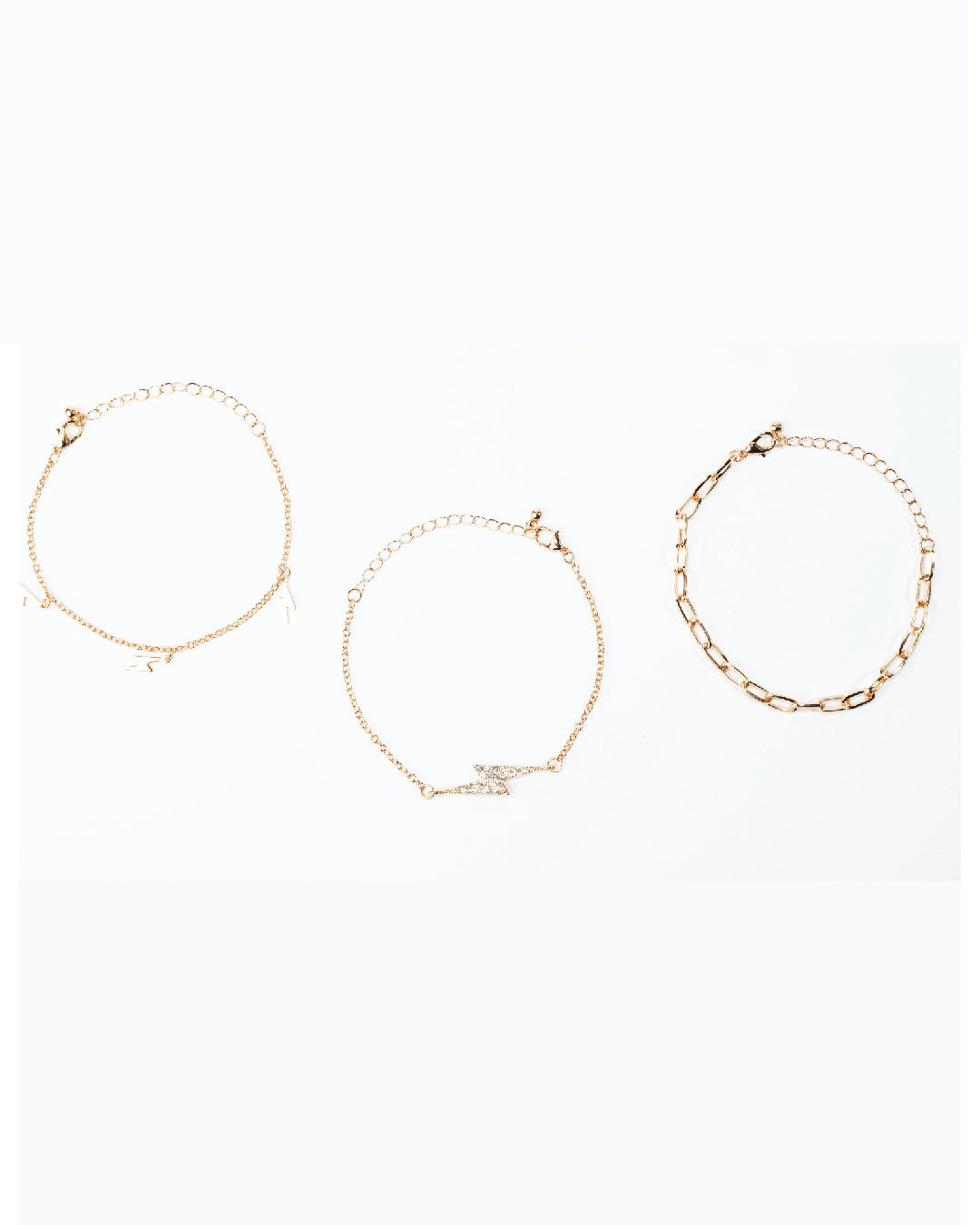 Amica Light Gold Metallic Gold-Plated Bracelet (Pack of 3)