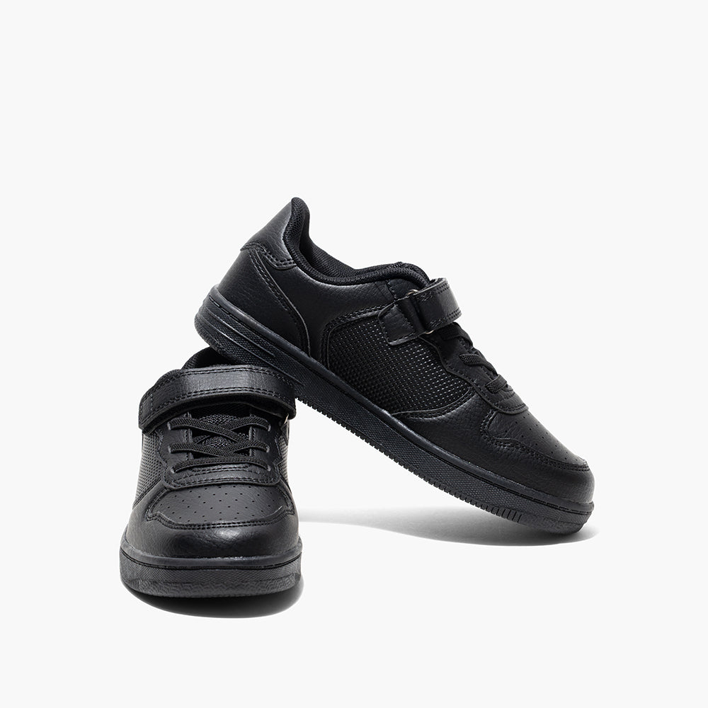 Amica Single Velcro Trainer Shoes - Black
