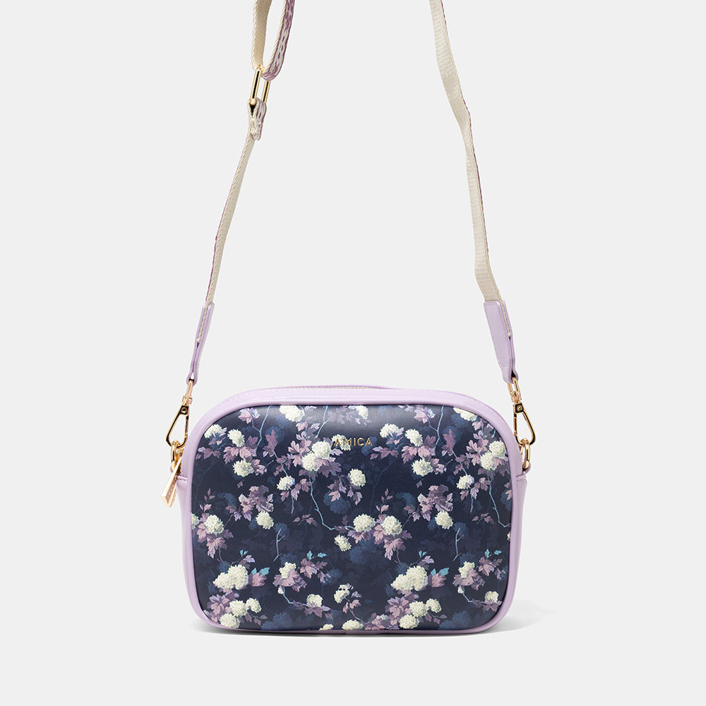 AMICA Flores Floral Crossbody Bag for Women - Purple