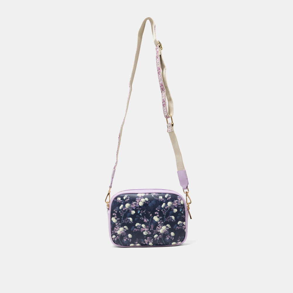 AMICA Flores Floral Crossbody Bag for Women - Purple