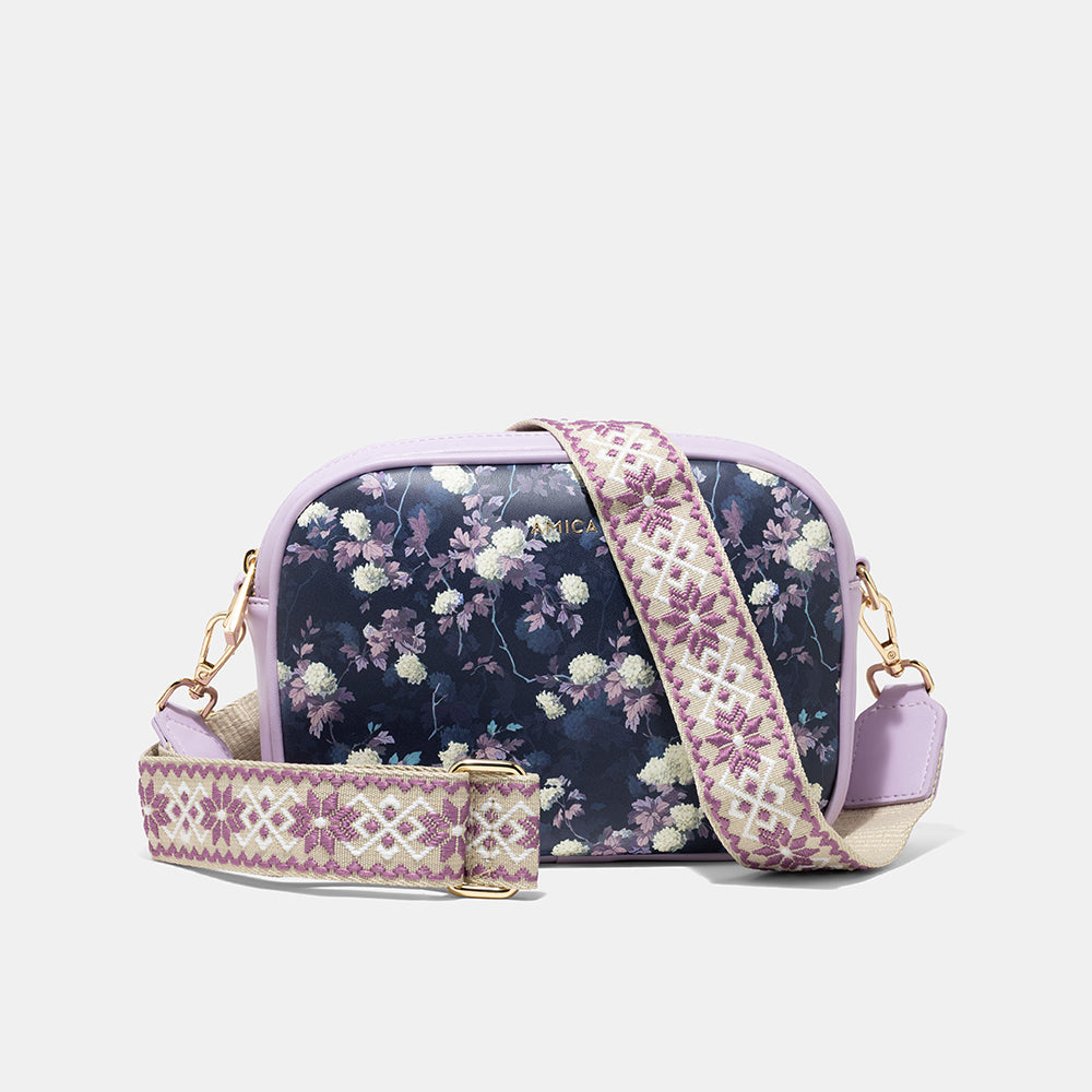 AMICA Flores Floral Crossbody Bag for Women - Purple