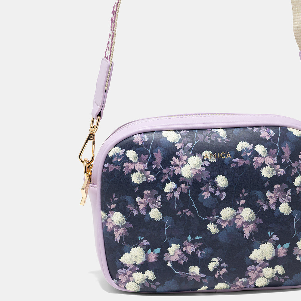AMICA Flores Floral Crossbody Bag for Women - Purple