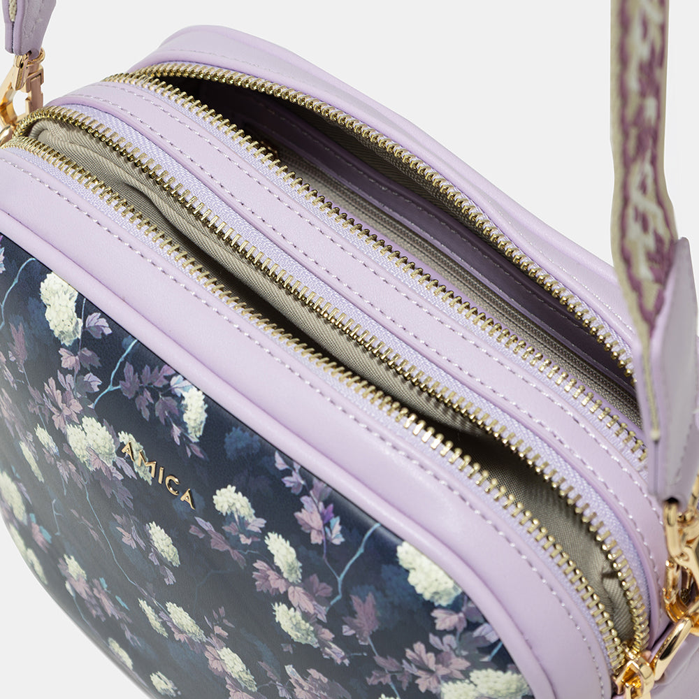 AMICA Flores Floral Crossbody Bag for Women - Purple