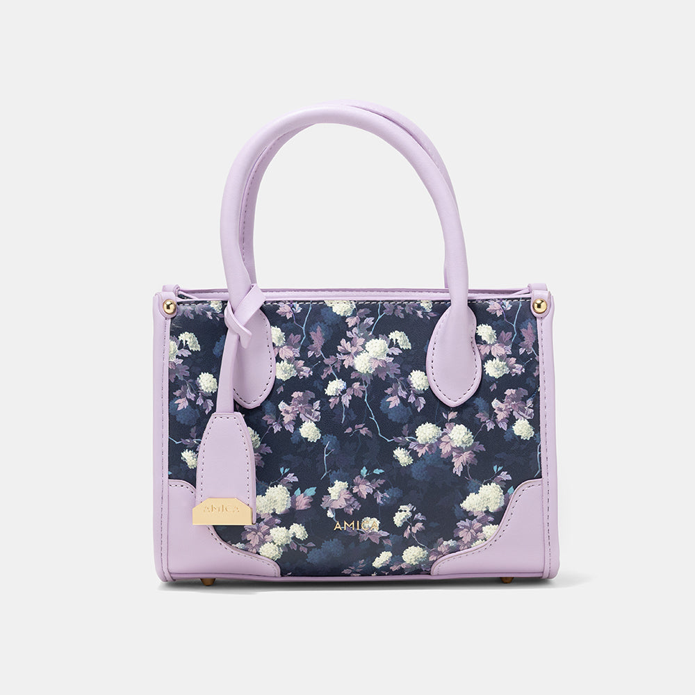 AMICA Flori Medium Tote Bag for Girls & Women - Purple