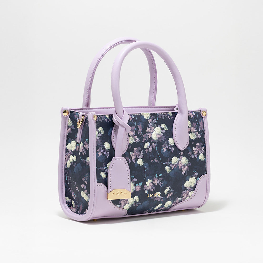 AMICA Flori Medium Tote Bag for Girls & Women - Purple