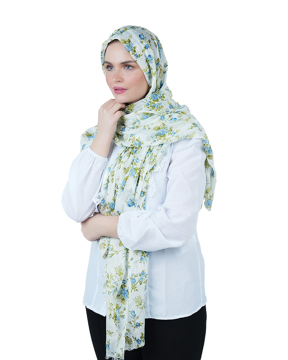 AMICA White/Blue Ladies Scarf
