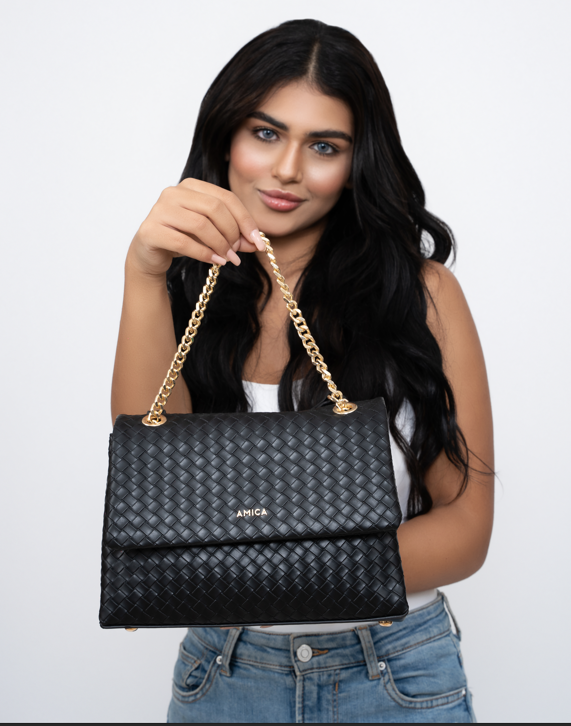 Amica Kelly Black Crossbody Bag