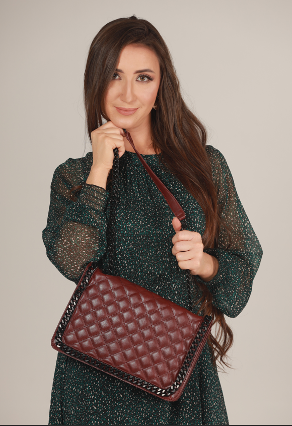 Amica Victoria Wine-Red Crossbody Bag