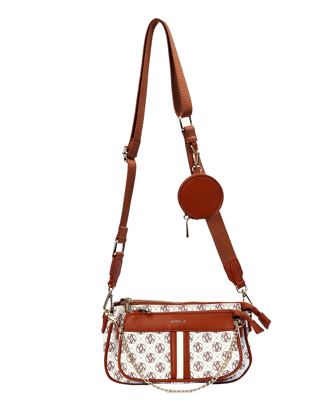 Amica Giovanna White Ladies Crossbody Bag