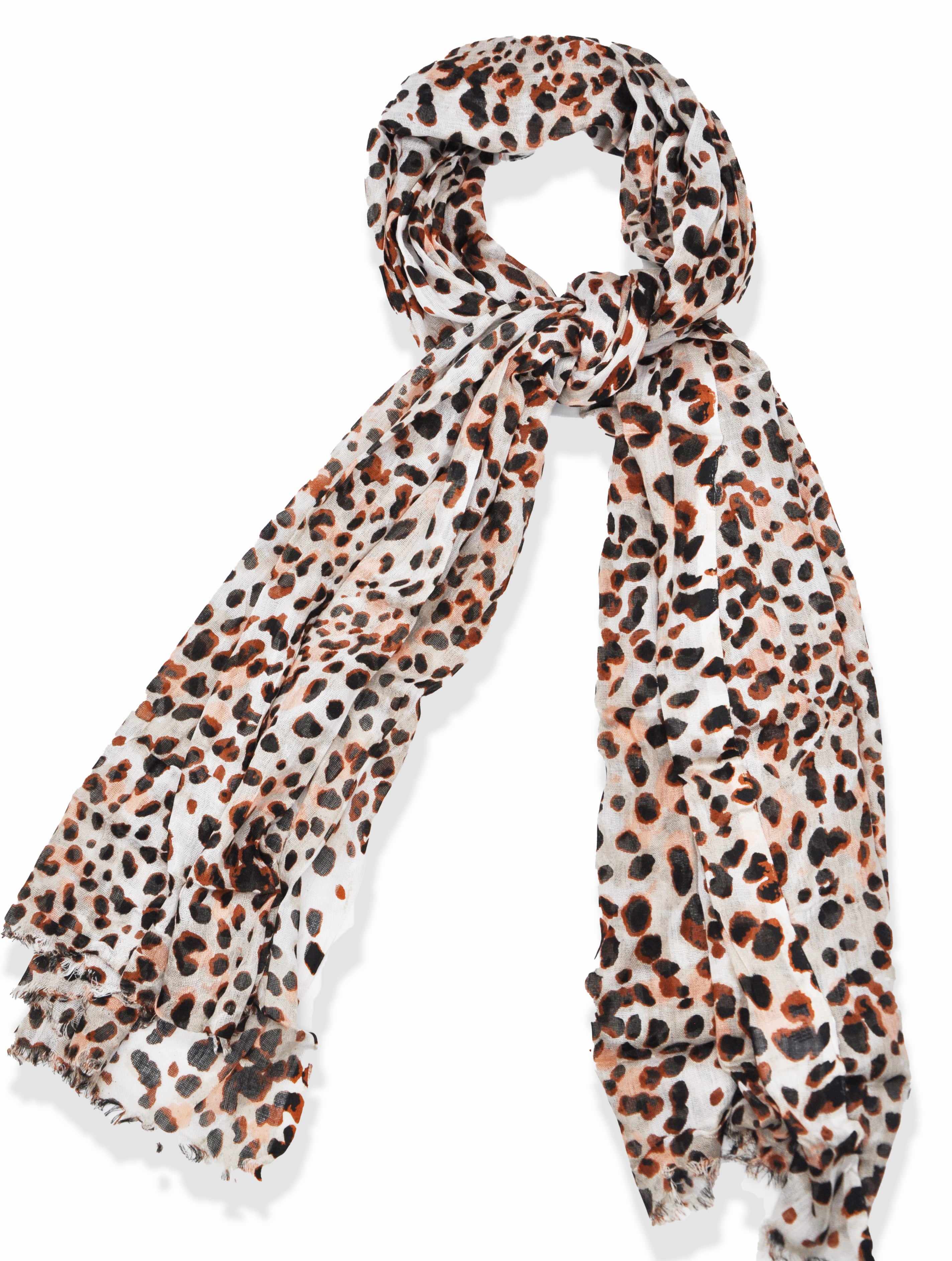 AMICA Black Leopard Print Scarf