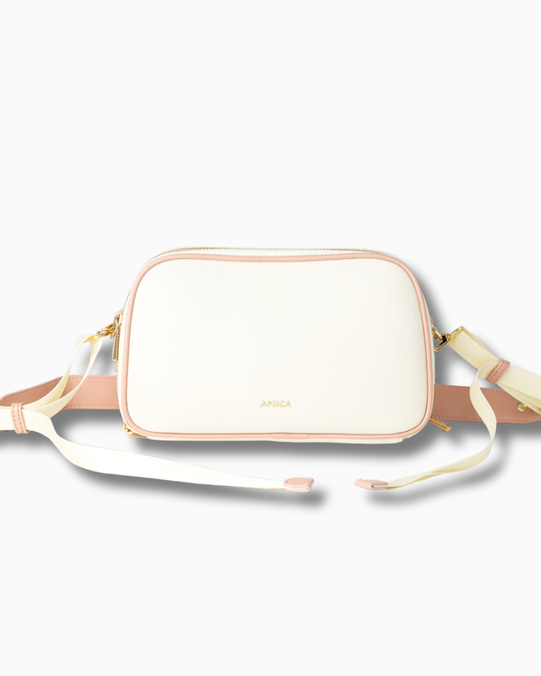 Amica Diletta Off White & Blush Pink Crossbody Bag