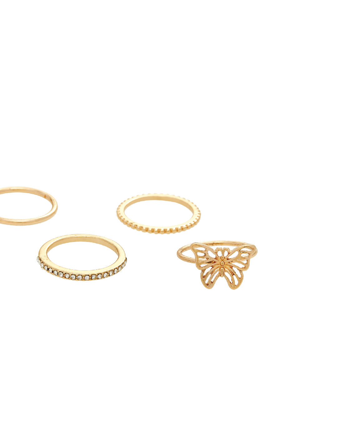 Amica Light Gold Metallic Gold Plated Multipack Ring Set