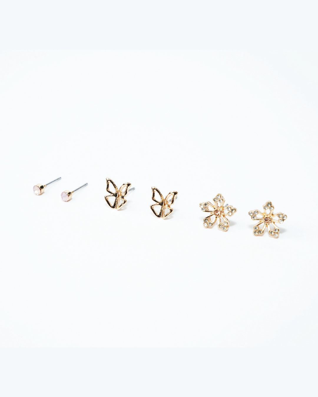 Amica Light Gold Metallic Gold-Plated Multipack Earrings