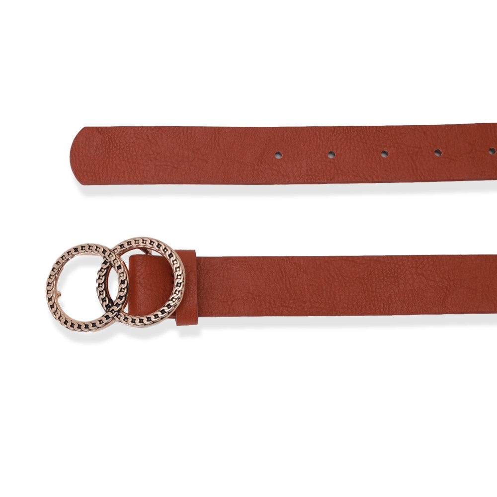 Amica Tan Dual-Ring Buckle Ladies Belt