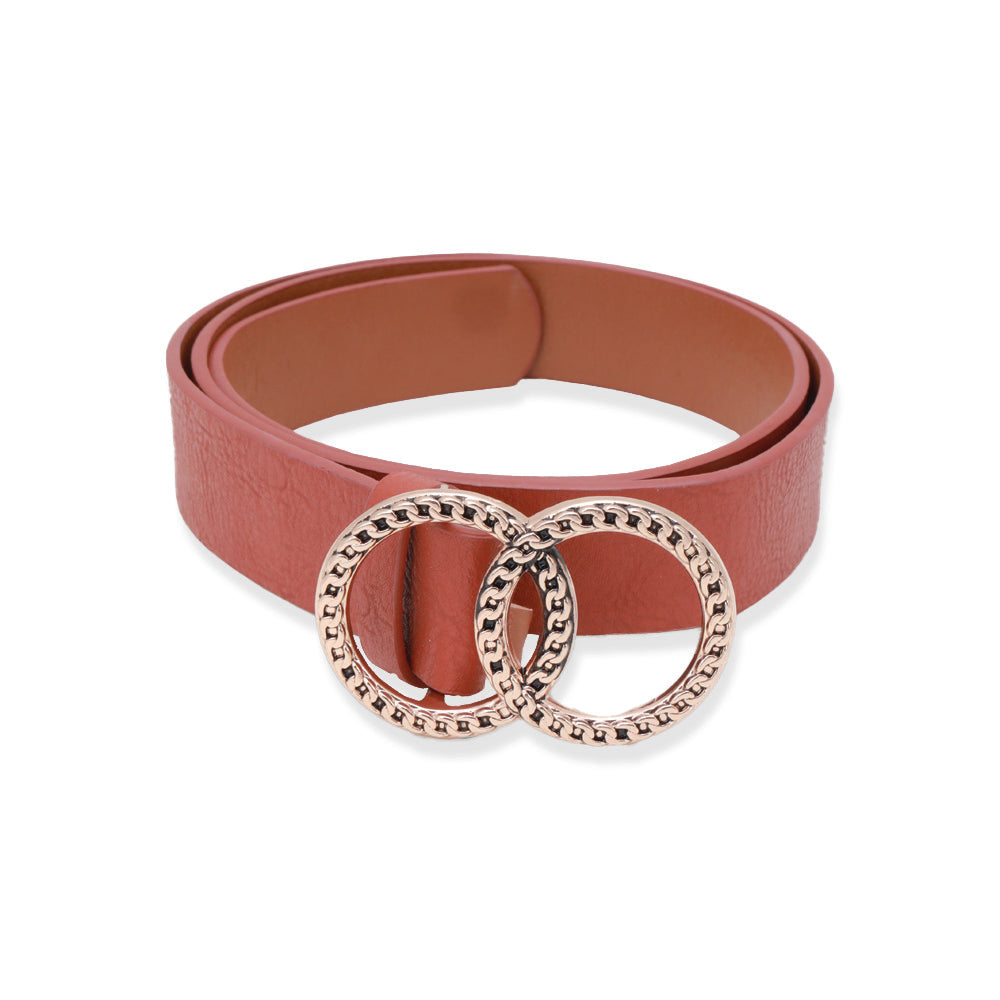 Amica Tan Dual-Ring Buckle Ladies Belt