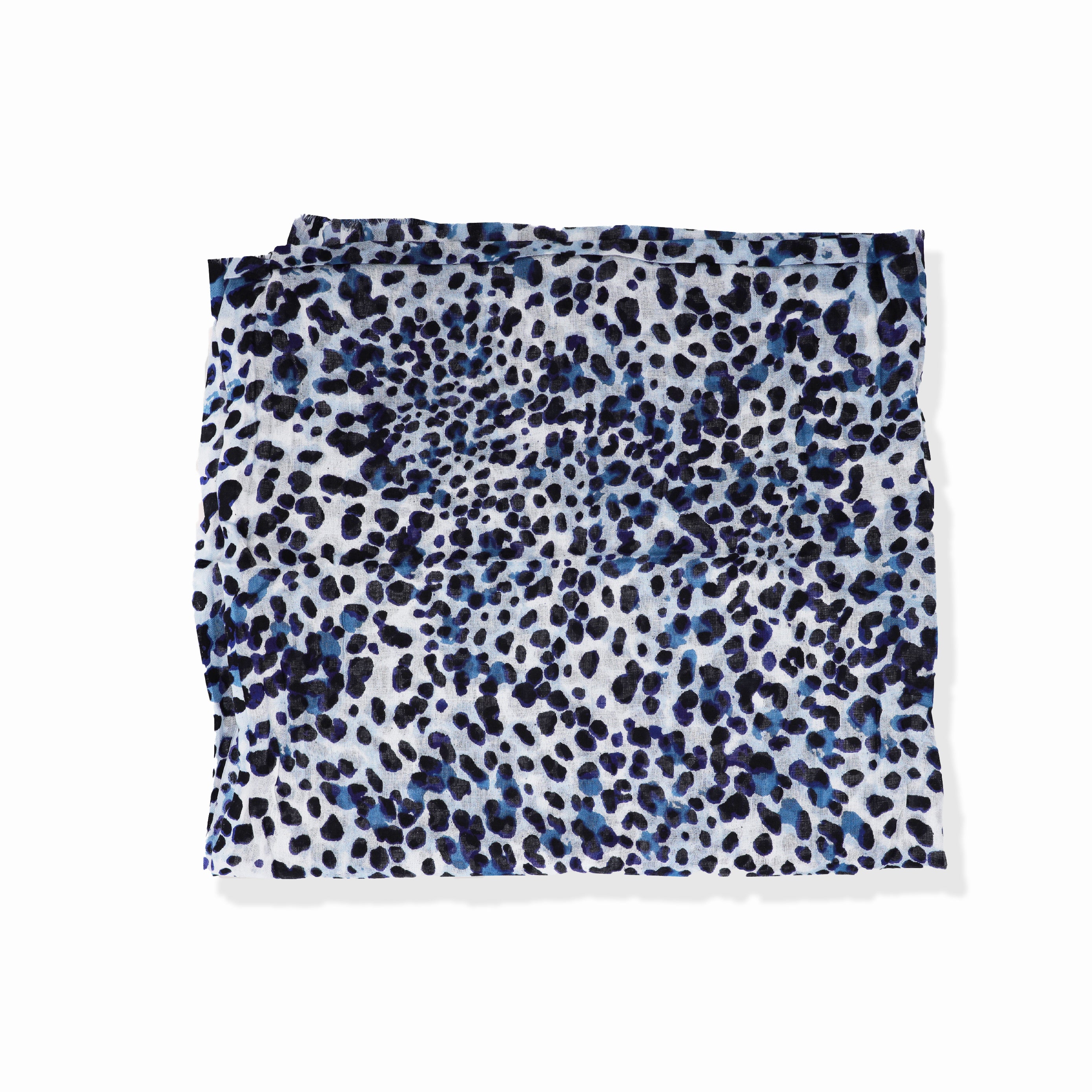 AMICA Blue Leopard Print Scarf