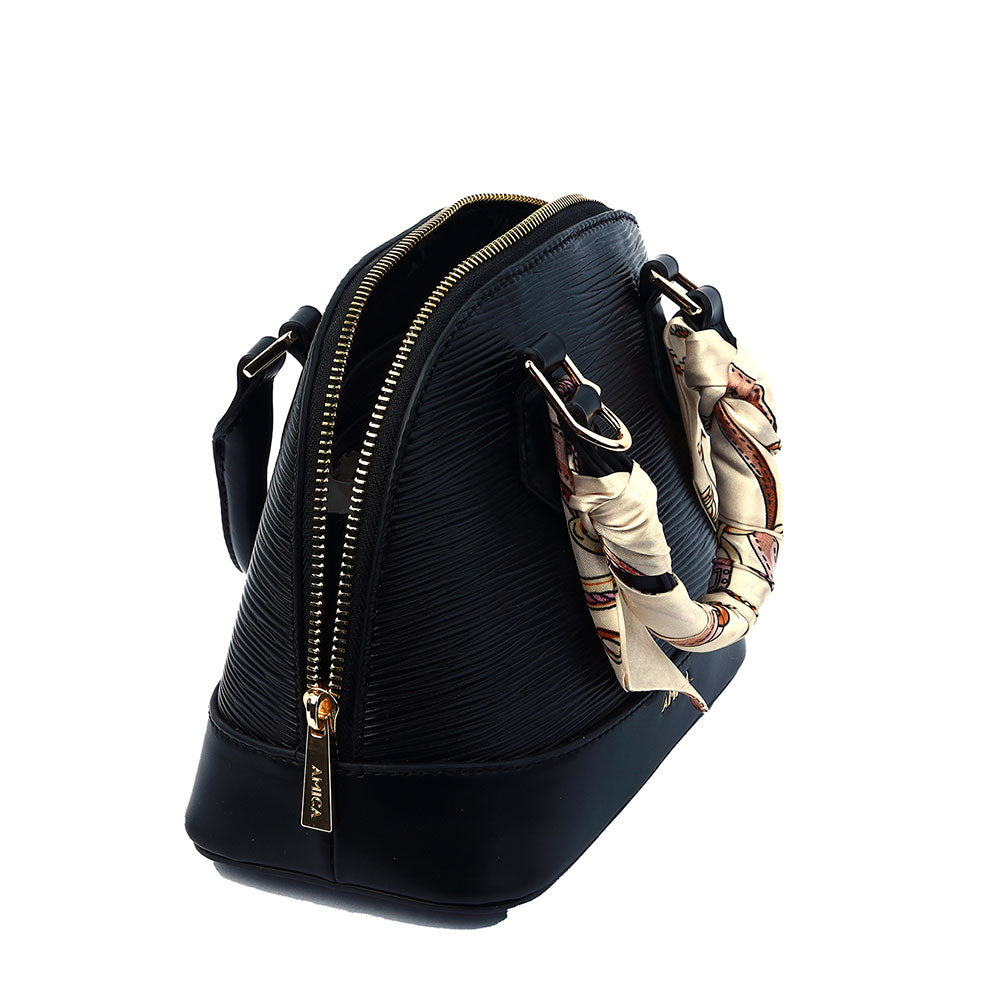 AMICA Carla Mini Dome Crossbody Bag for Women - Black