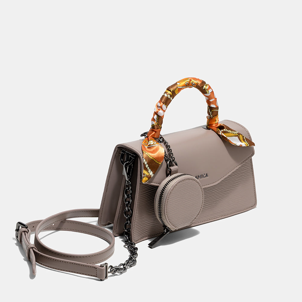 AMICA Noemi Ladies Leather Mini Crossbody Handbag - Ombre Brown