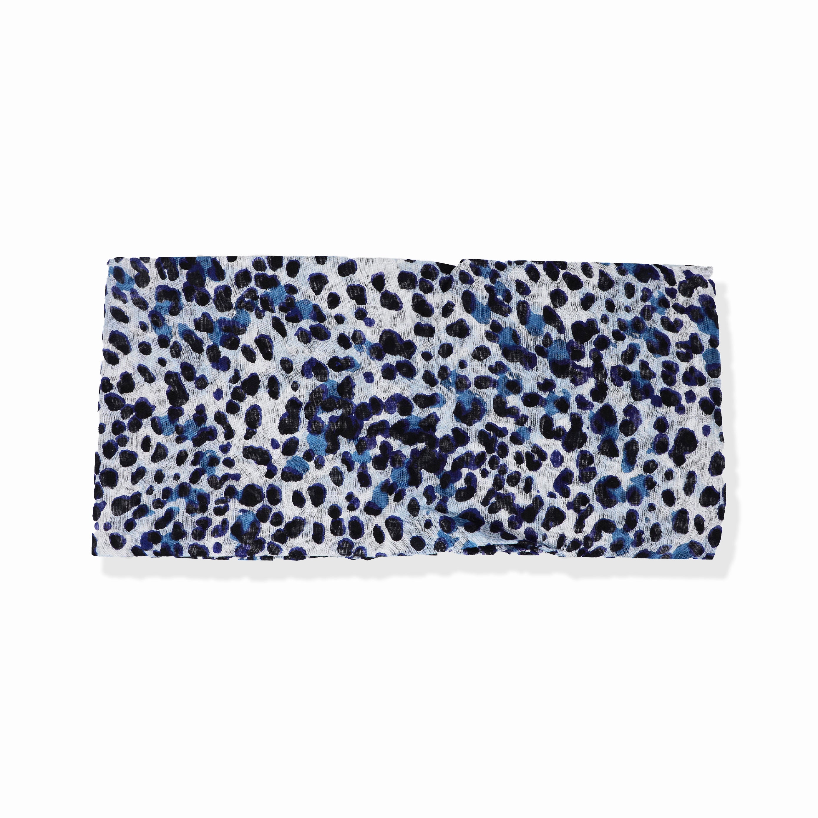 AMICA Blue Leopard Print Scarf