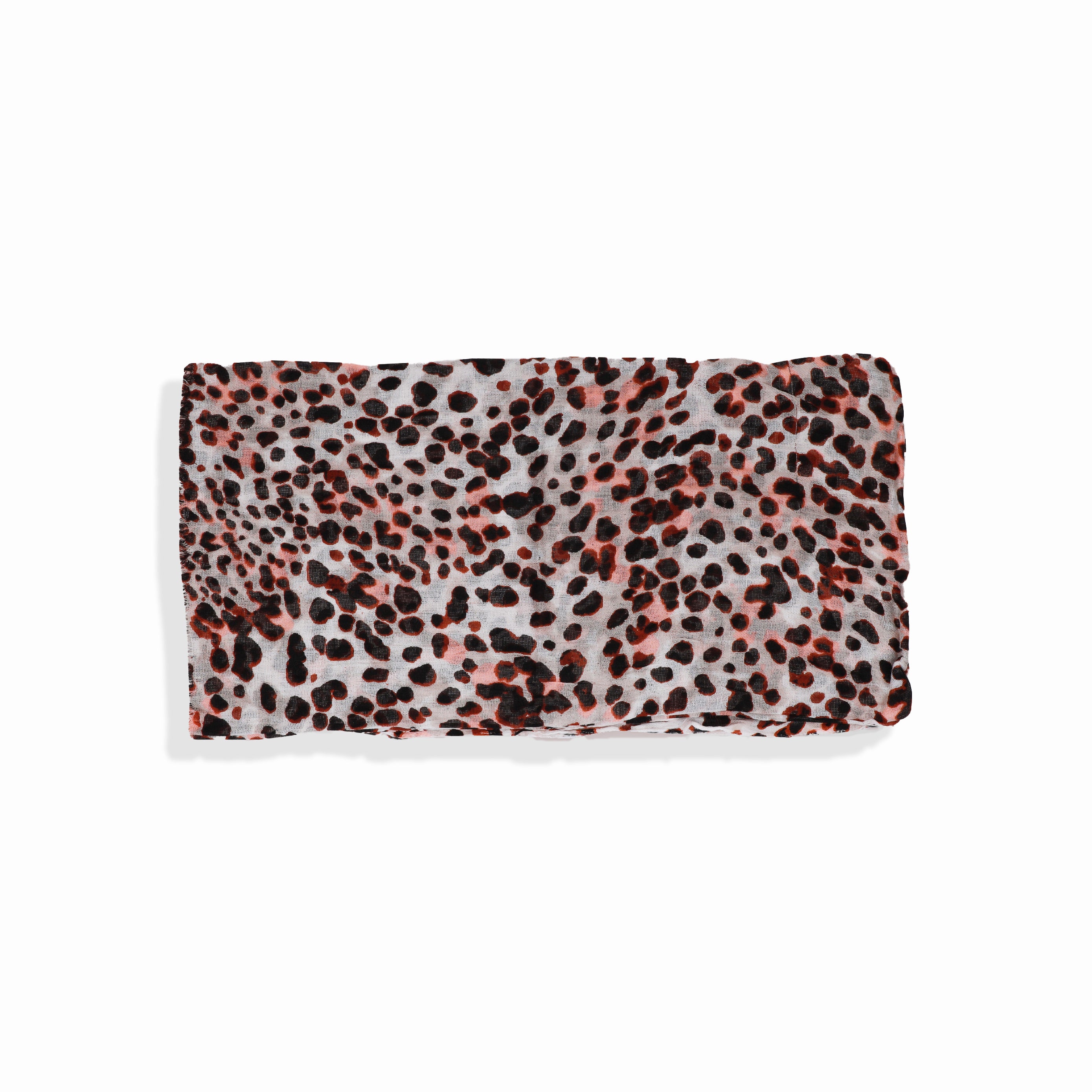 AMICA Black Leopard Print Scarf