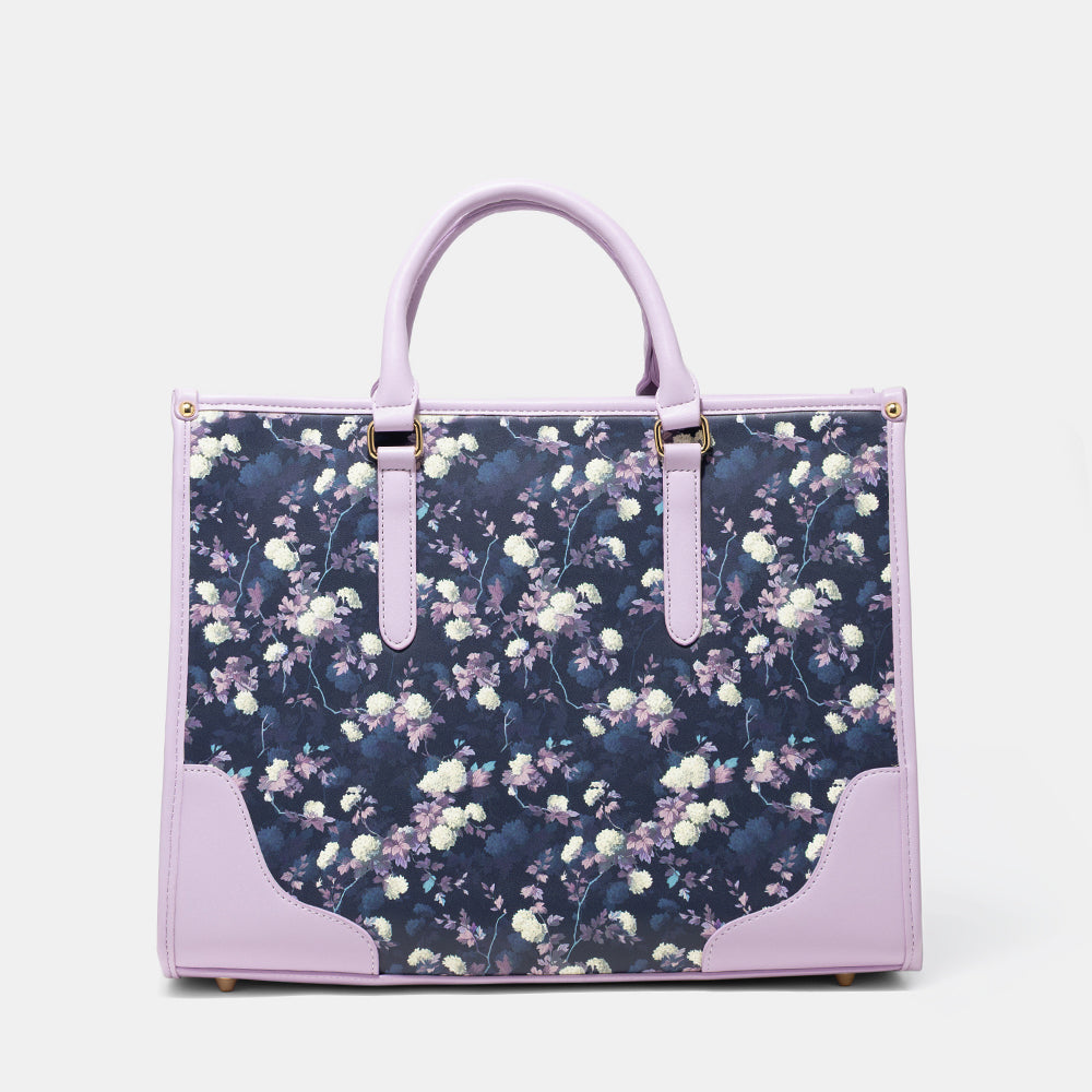 AMICA Ella Floral Tote Bag for Women - Purple
