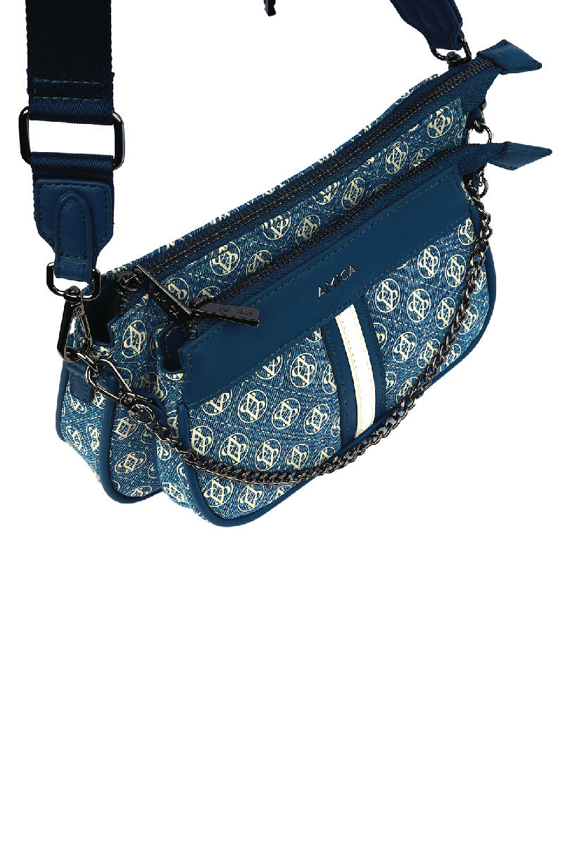 Amica Giovanna Denim Blue Crossbody Bag