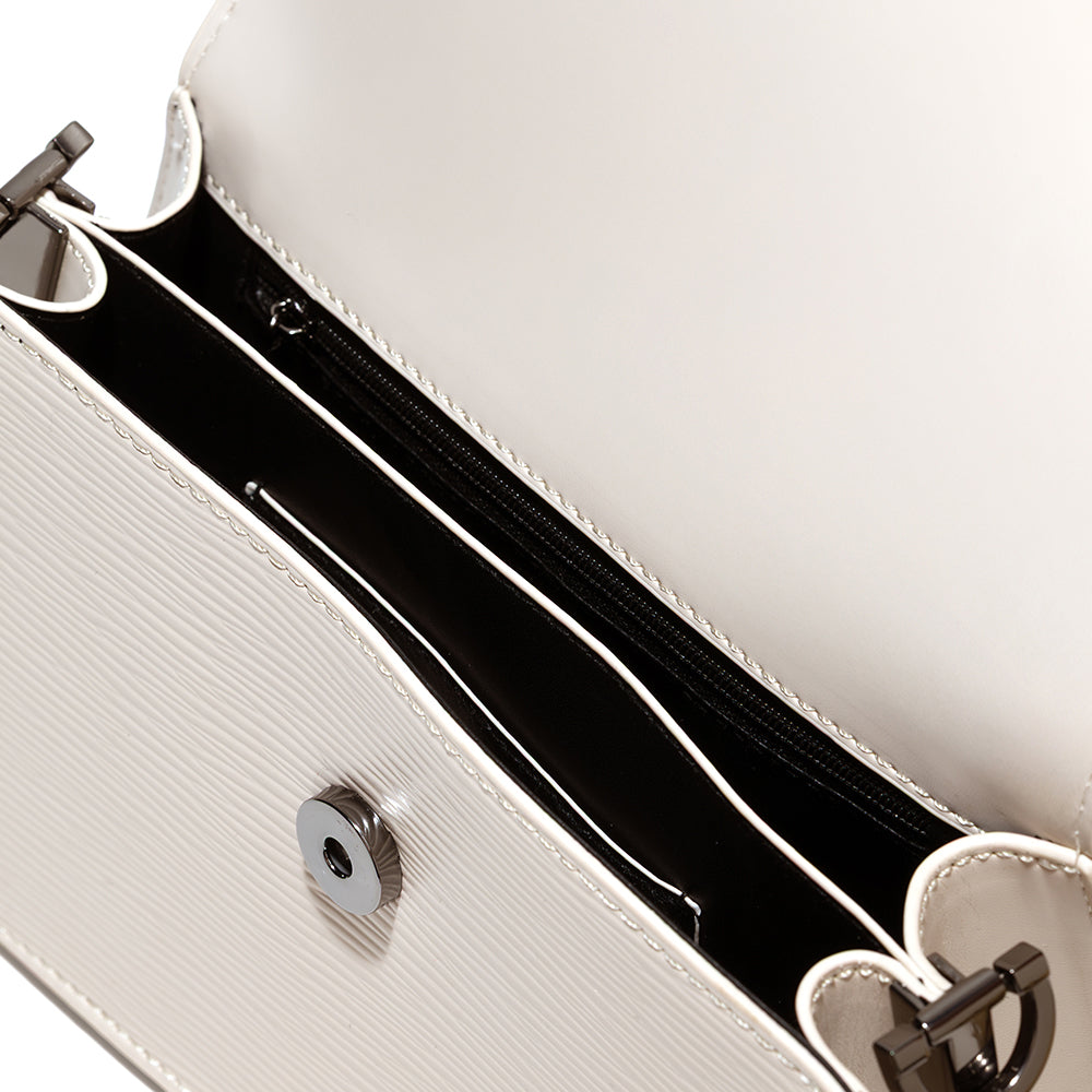 AMICA Noemi Ladies Leather Mini Crossbody Handbag - Ivory