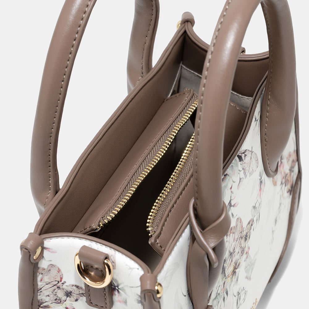 AMICA Flori Medium Tote Bag for Girls & Women - White
