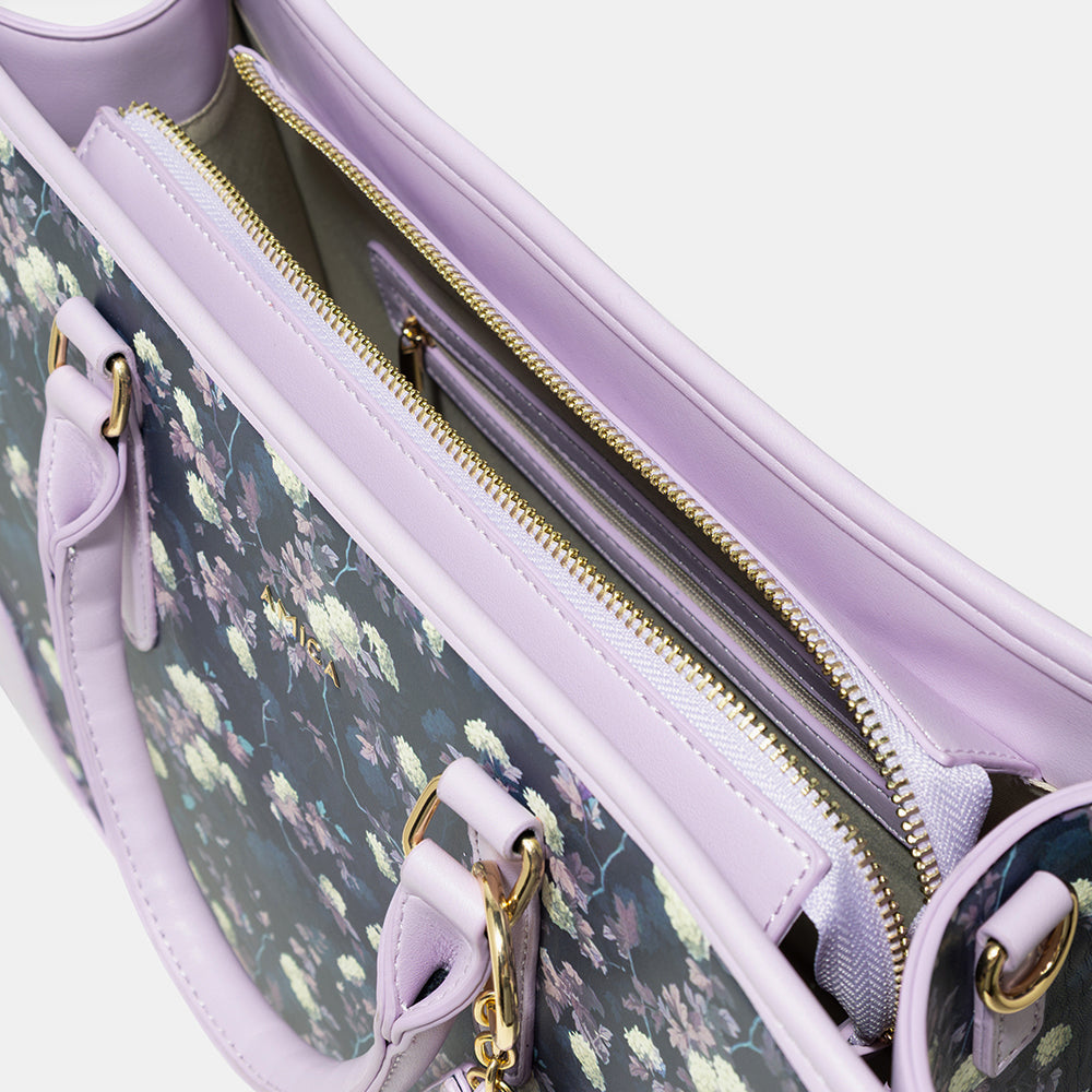AMICA Ella Floral Tote Bag for Women - Purple