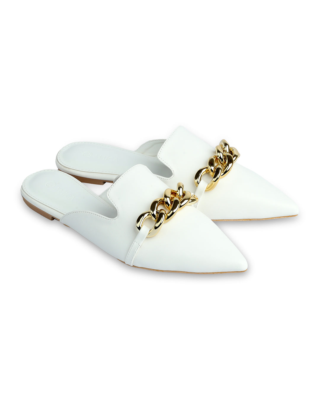 Amica White Mules